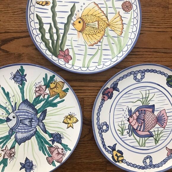 Set of 3 Portugal fish chargers wall hangings - Picture 7 of 7